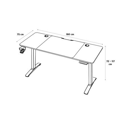 Adore Gaming Elevator Yükseklik Ayarlı Oyuncu ve Bilgisayar Masası-Vizon 160x72-117x70 cm - 12