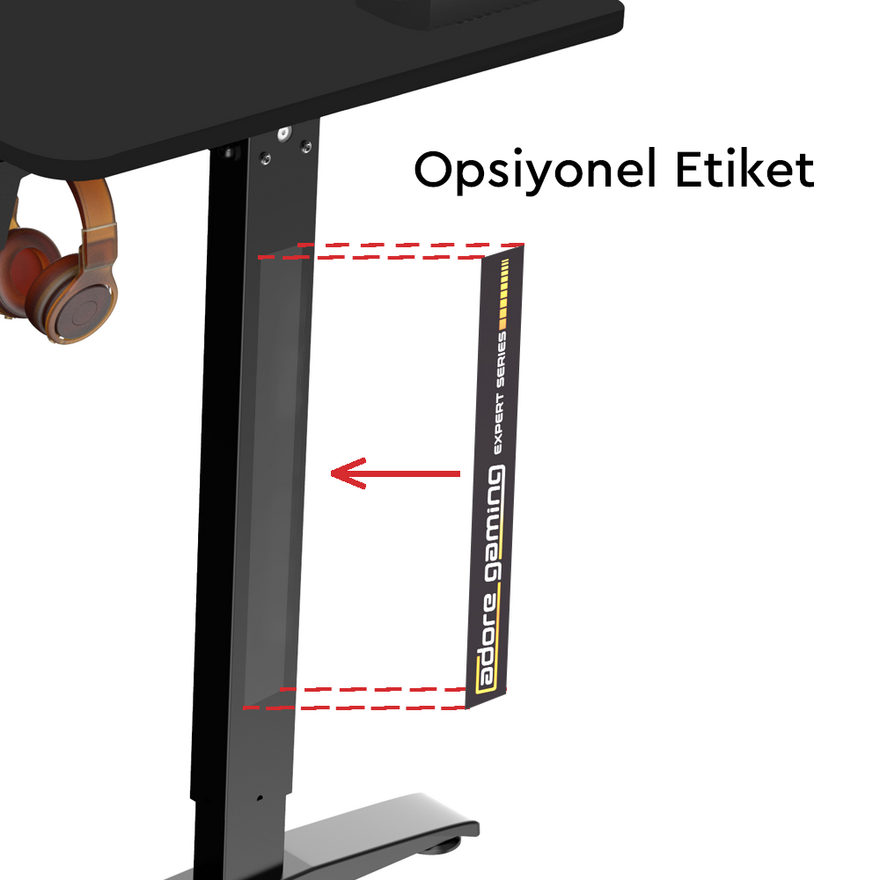 Adore Gaming Expert Oyuncu ve Bilgisayar Masası-Siyah 140x75,5x66,5 cm (GxYxD) - 3