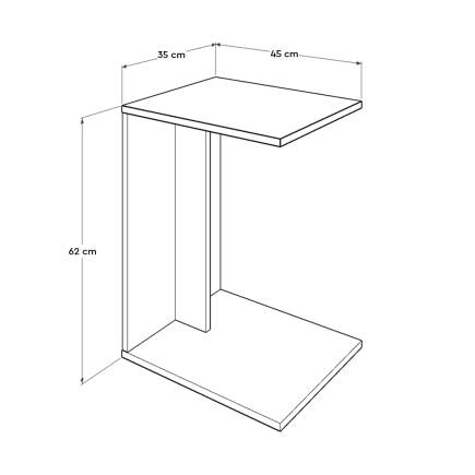 Çok Amaçlı Tekerlekli C Koltuk Sehpası-Ceviz 35x62x45 cm (GxYxD) - 6