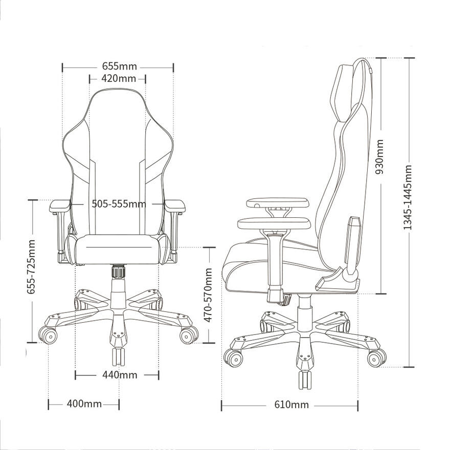 DXRacer Tank Serisi Oyuncu ve Çalışma Koltuğu-Siyah-Mavi 66x135-145x61 cm (GxYxD) - 12