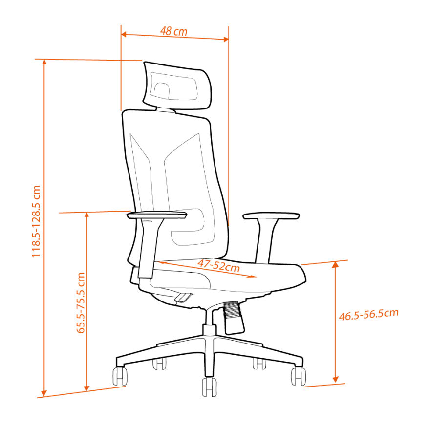 Leader File Sırtlı Multi Mekanizma Ofis Koltuğu-Siyah 67x118-5-128,5x 70 cm (GxYxD) - 7