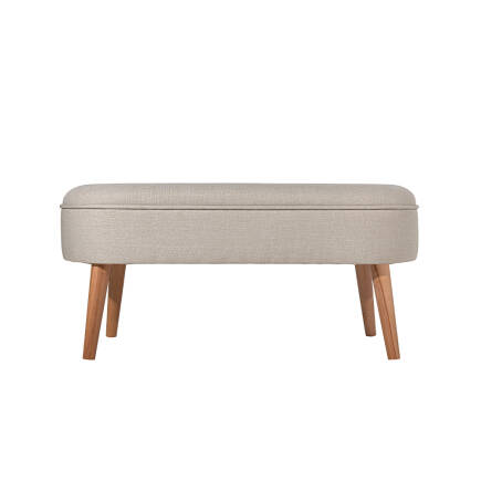 Lucas Dekoratif Bench - Krem 100x47x40 cm - 2