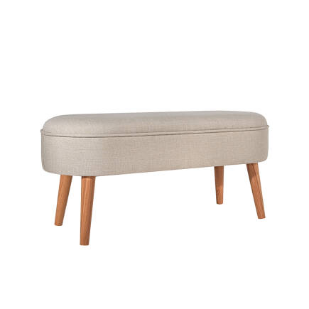 Lucas Dekoratif Bench - Krem 100x47x40 cm - 3