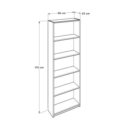 Max 5 Raflı Kitaplık-Antrasit 58x170x23 cm (GxYxD) - 6