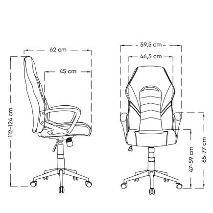 Max Racing Pilot Oyuncu ve Çalışma Koltuğu Siyah-Kırmızı 59,5x112-124x62 cm (GxYxD) - 8