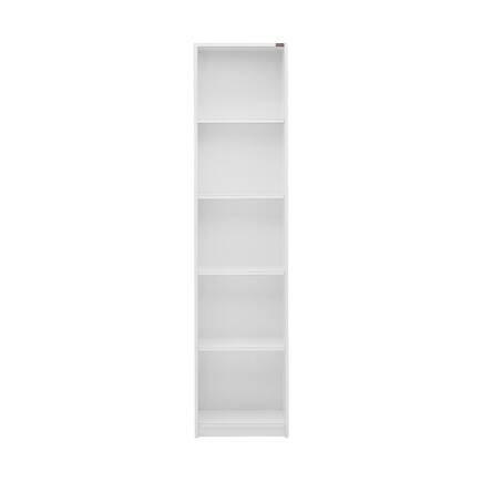 Modern 5 Raflı Kitaplık - Parlak Lake Beyaz 43x182x26 cm (GxYxD) - 4