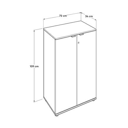 Rio 3 Raflı Kapaklı Kitaplık-Sonoma 72x109x34 cm (GxYxD) - 6