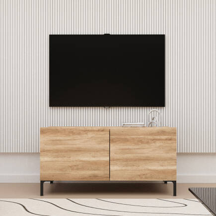 Roma Kapaklı Tv Ünitesi-Açık Ceviz 120x53x43 cm - 1