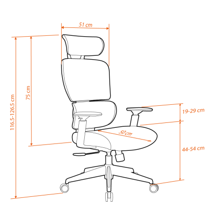 Unique Yönetici ve Ofis Koltuğu-Krem 68,5x116,5-126,5x68 cm (GxYxD) - 7