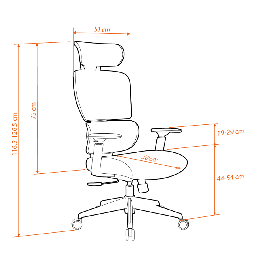 Unique Yönetici ve Ofis Koltuğu-Krem 68,5x116,5-126,5x68 cm (GxYxD) - 7